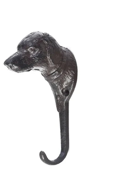 Patères en fonte Bestiario, animaux, lot de 2 à 6, tête de chien