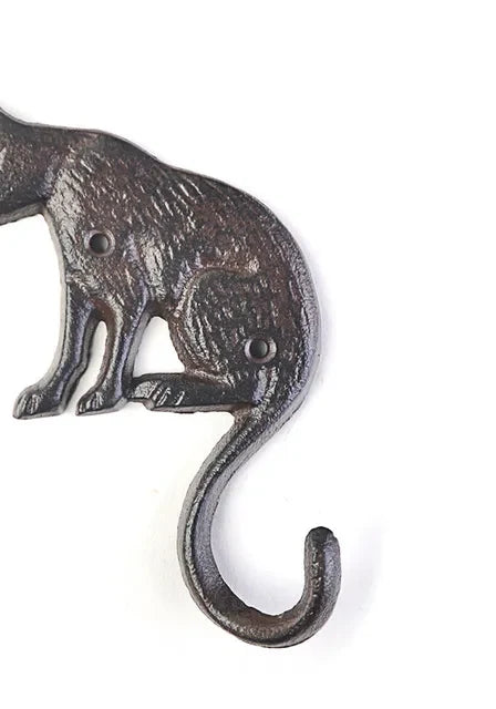 Patères en fonte Bestiario, animaux, lot de 2 à 6, chat assis