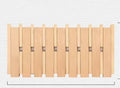 Porte-manteau mural Doppio, double rangée de patères rabattables, hêtre