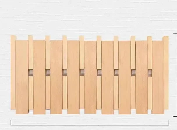 Porte-manteau mural Doppio, double rangée de patères rabattables, hêtre