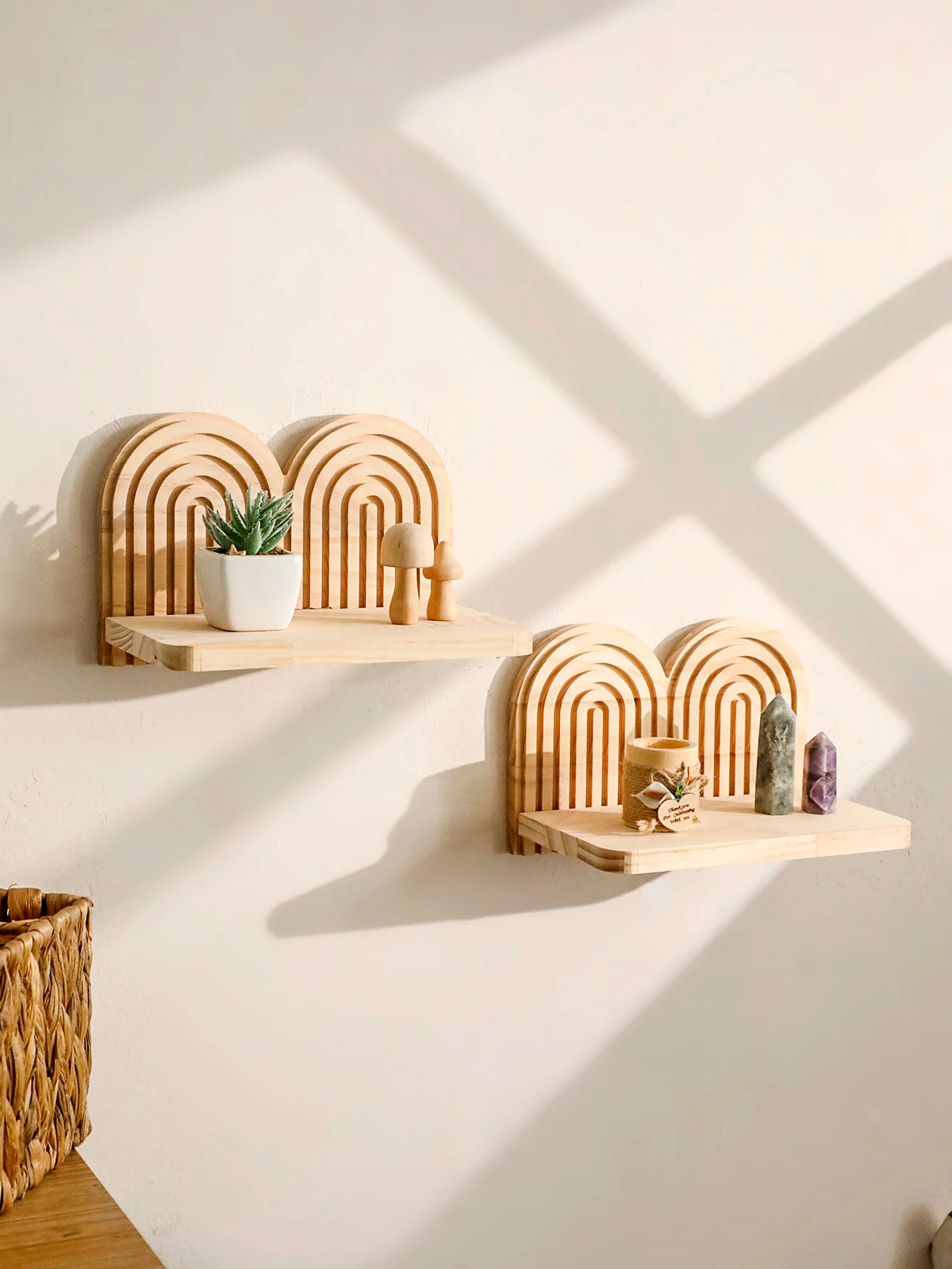 Étagère murale Arca, arche en bois naturel, vue 4