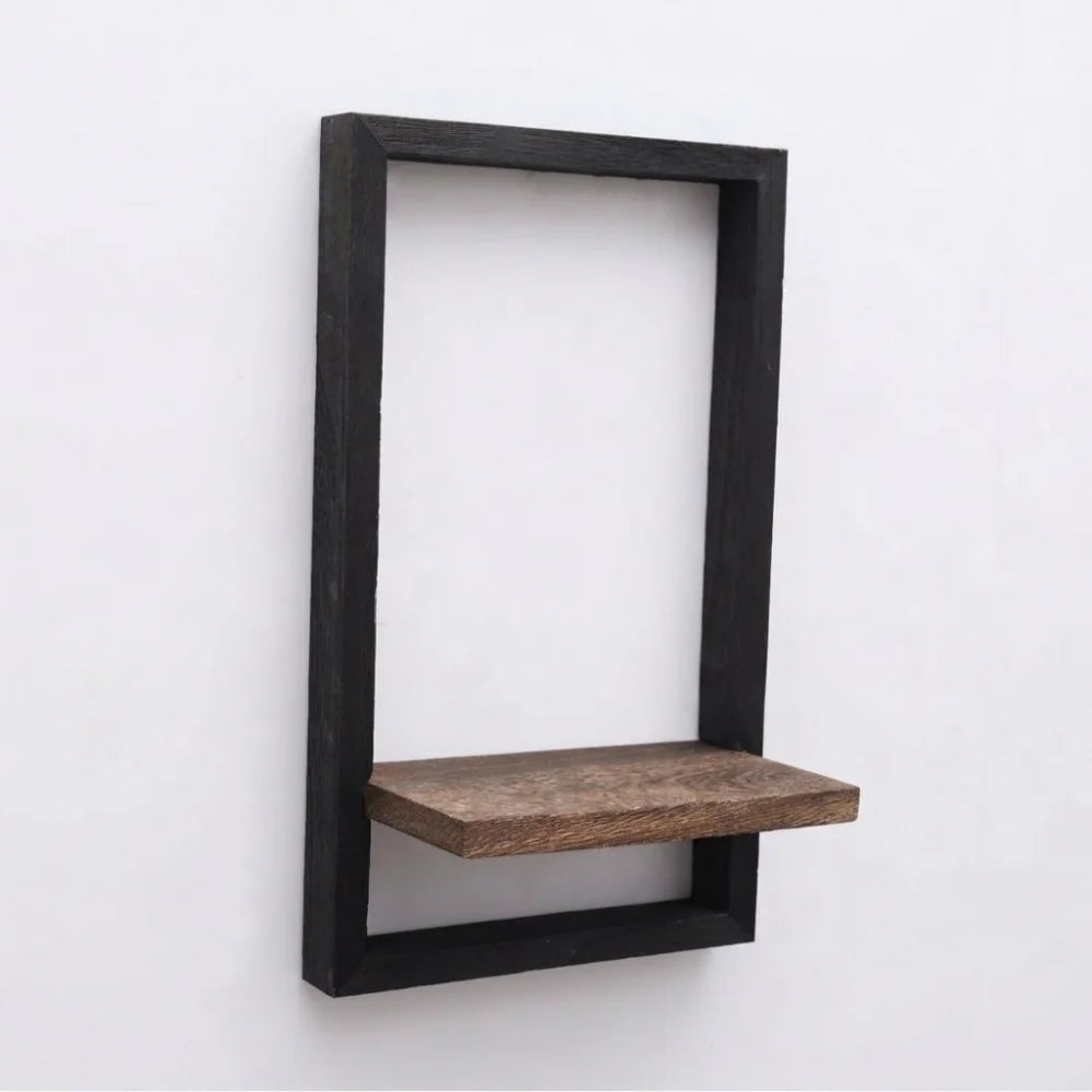 Étagère cadre Finestra, bois et cadre noir, 4 modèles