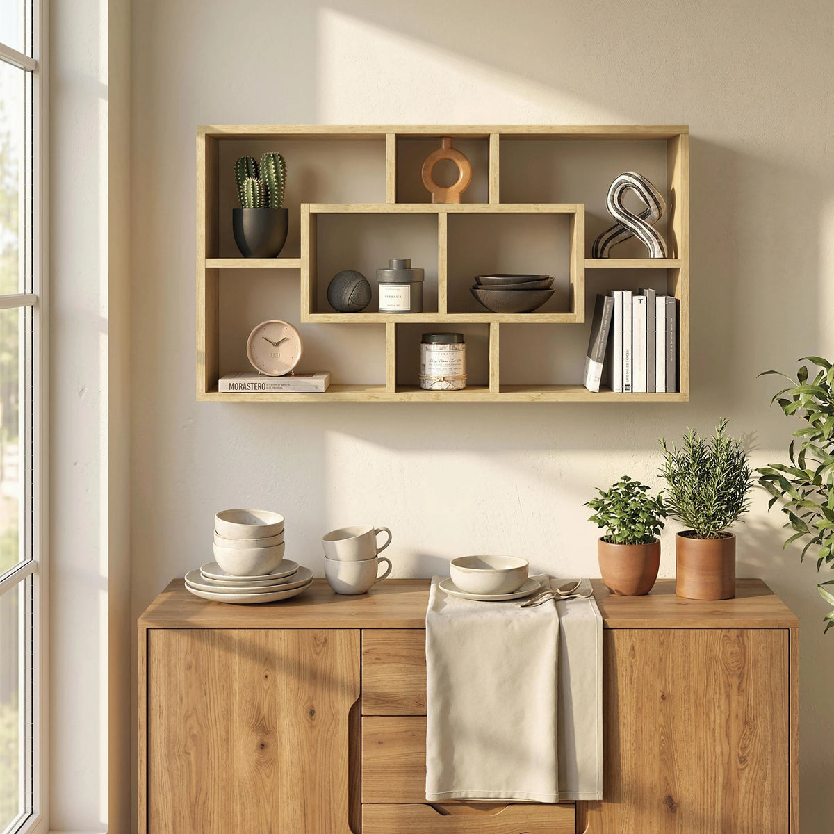 Étagère murale Otto, 8 casiers, 85 cm