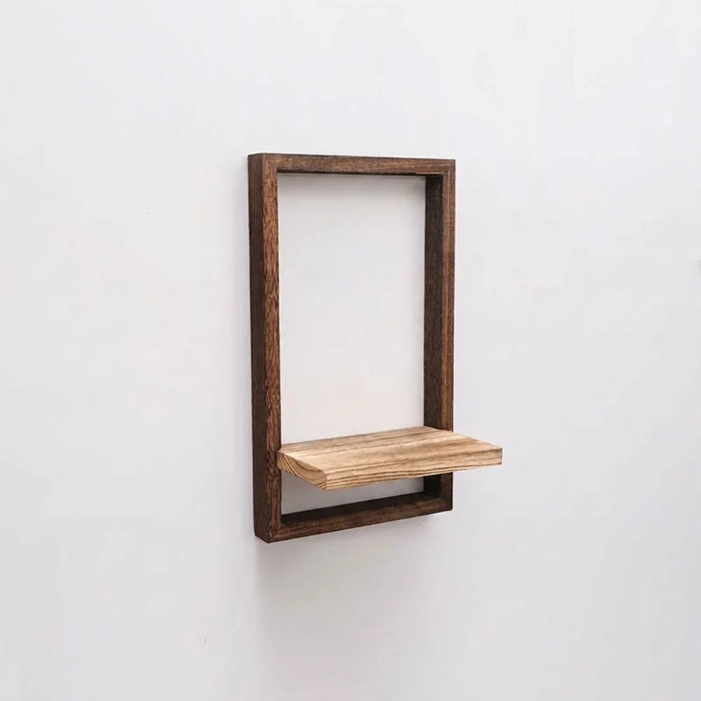 Étagère cadre Finestra, bois et cadre noir, 4 modèles