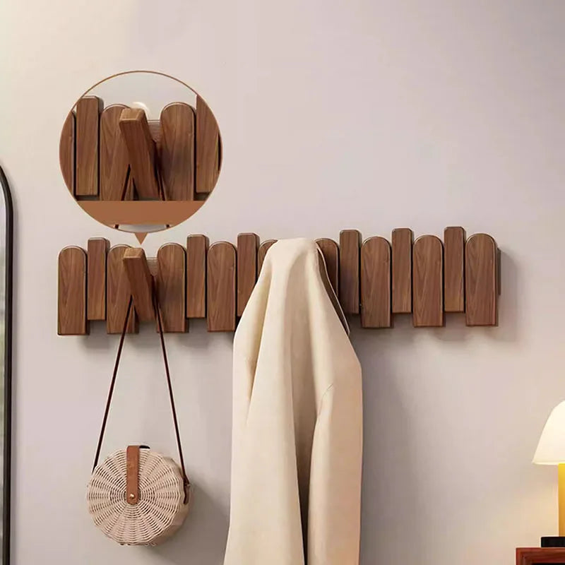 Porte-manteau mural Arpa, touches arrondies en bois massif, vue 2