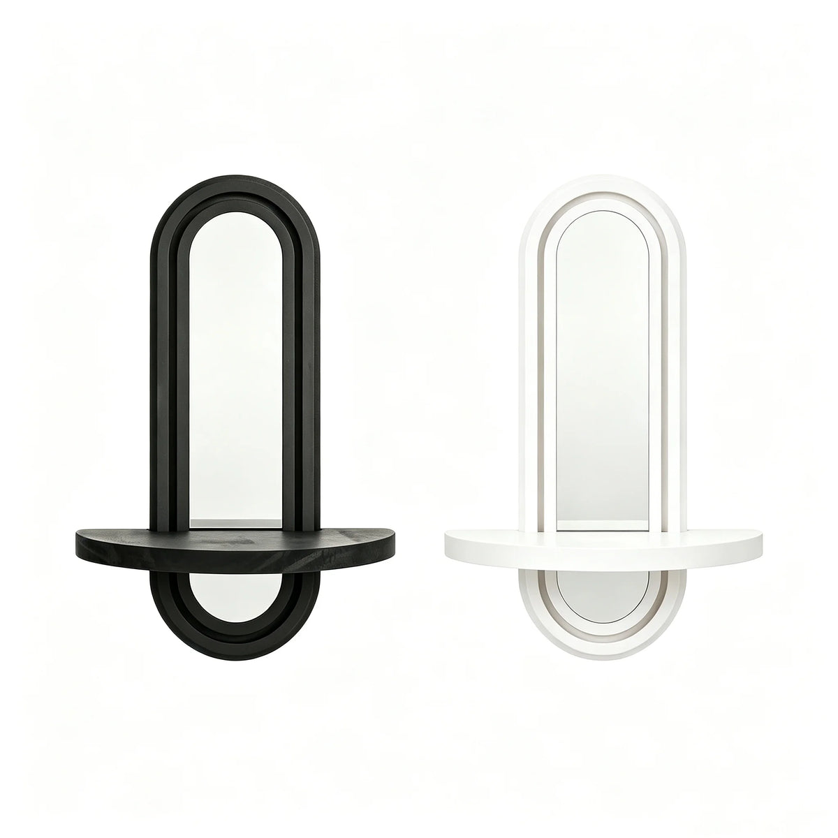 Miroir étagère Arco, arche en bois
