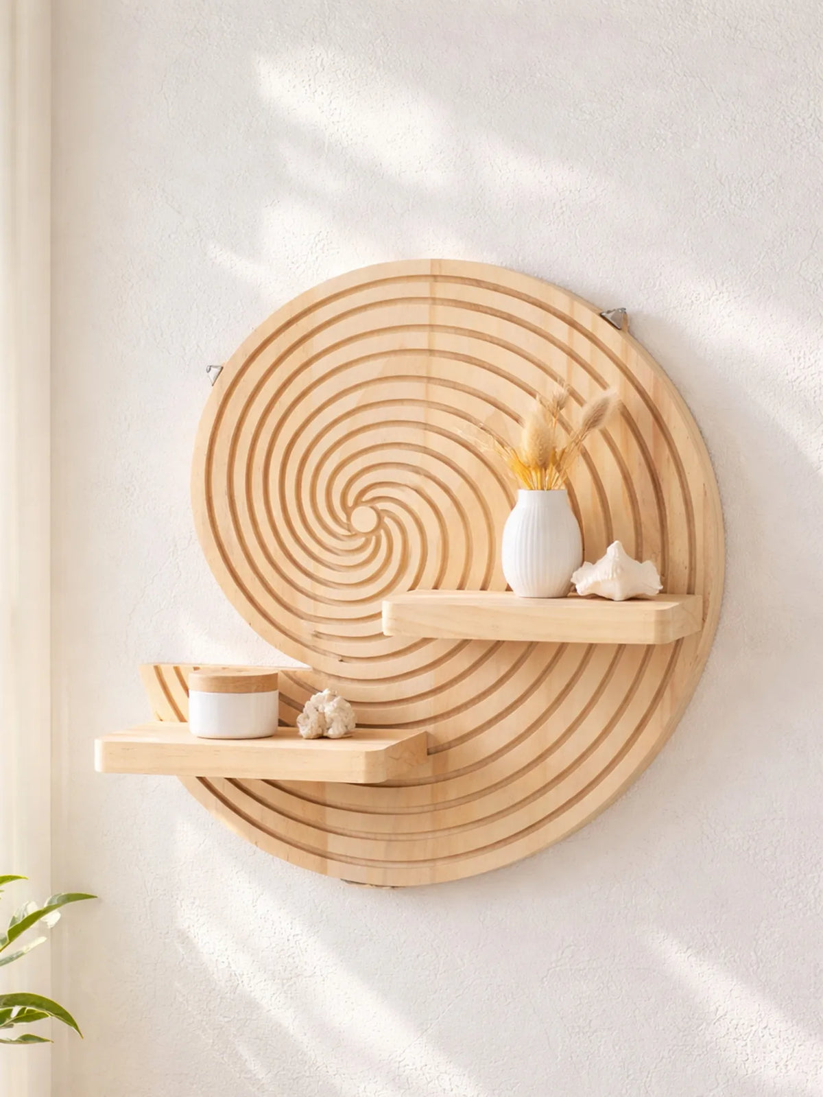 Étagère murale Conchiglia, coquillage ou spirale en bois