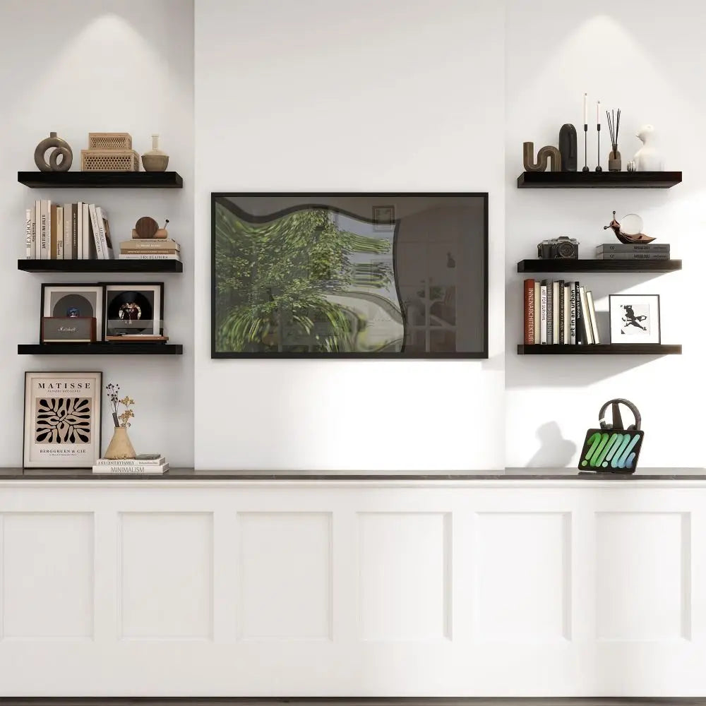 Étagère murale Basso, bois et support métal, 42 cm