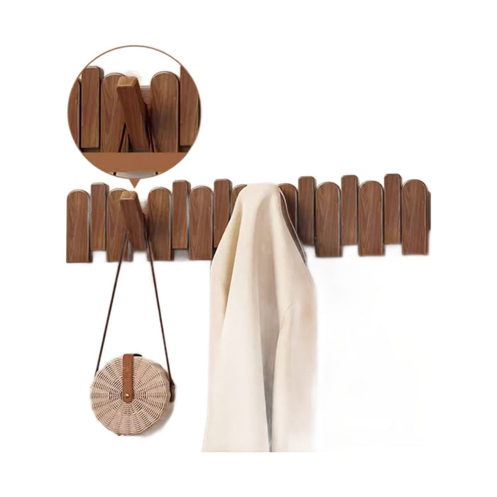 Porte-manteau mural Arpa, touches arrondies en bois