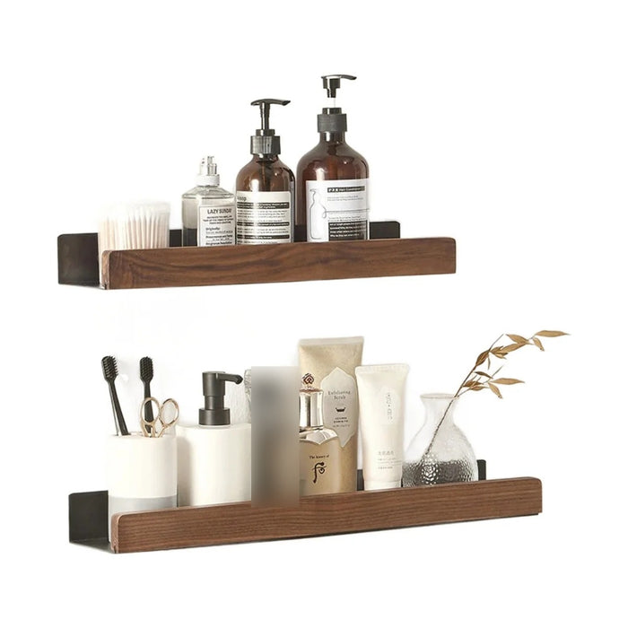 Étagère murale Riva, bois et métal, 20 à 50 cm