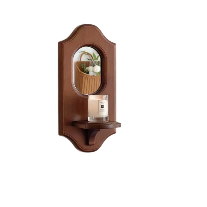 Étagère miroir Specchio, bois esprit vintage